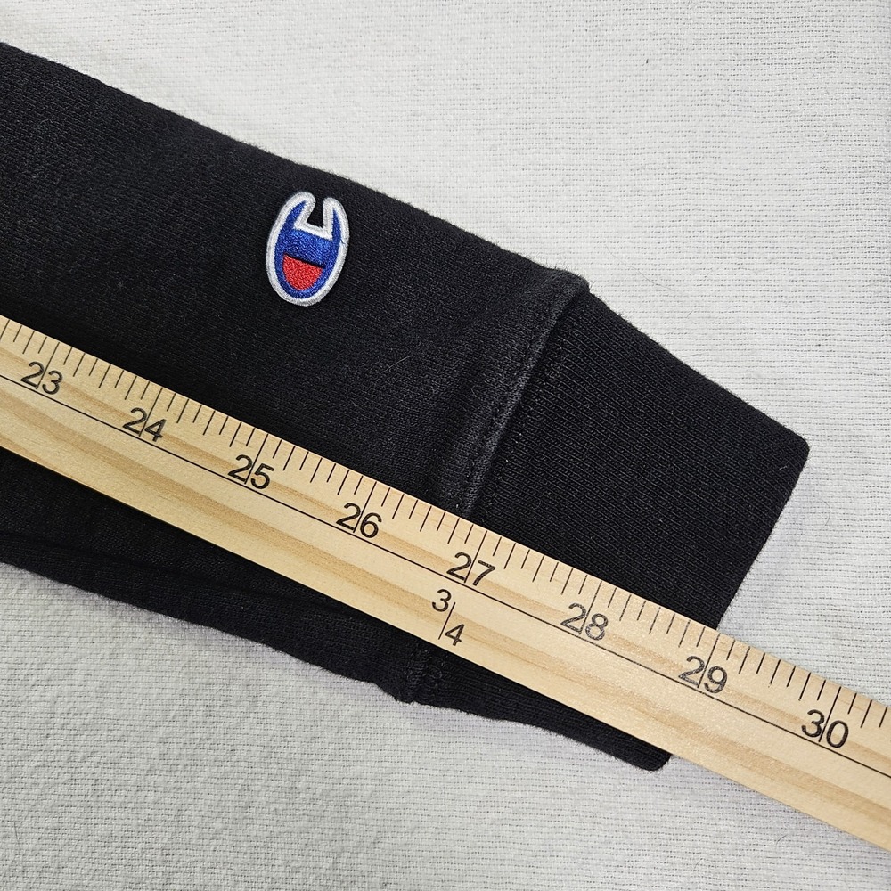 Champion Sweatshirt Mens Small Black‎ Pullover Fleece Logo Reverse Weaver Unisex - Picture 8 of 9
